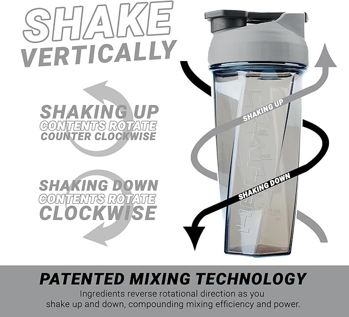 HELIMIX 2.0 Vortex Blender Shaker Bottle Holds upto 28oz | No Blending Ball or Whisk | USA Made | Portable Pre Workout Whey Protein Drink Shaker Cup | Mixes Cocktails Smoothies Shakes | Top Rack Safe