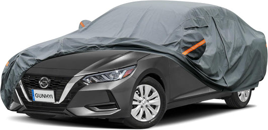 Premium Car Cover Custom Fit Nissan Sentra (2000-2025), 16 Layers Heavy Duty Car Cover Waterproof All Weather with Zipper Door for Sun Rain Snow Dust Uv Protection