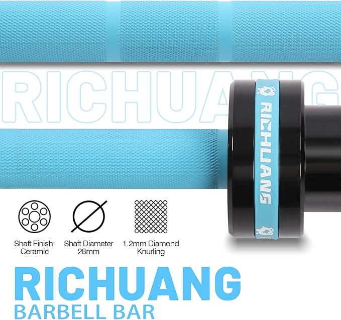 Olympic Barbell 45lb (20kg) - 7ft Bearing Spin Bar for Weightlifting and Strength Training,Ceramic Coating,500 LBS Capacity,28mm High Whip,Fits 2" Plates,for Home Gym