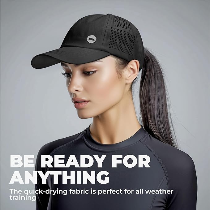 Tough Headwear Baseball Running Cap - Lightweight Quick-Drying Athletic Hat for Men & Women - Sweat-Wicking