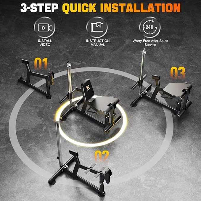 GXMMAT Leg Extension and Curl Machine - Professional Lower Body Workout Equipment for Home Gym, 400lbs Capacity with Adjustable Backrest & Leg Roller, Compact Design (47.24"x42.13"x16.54")