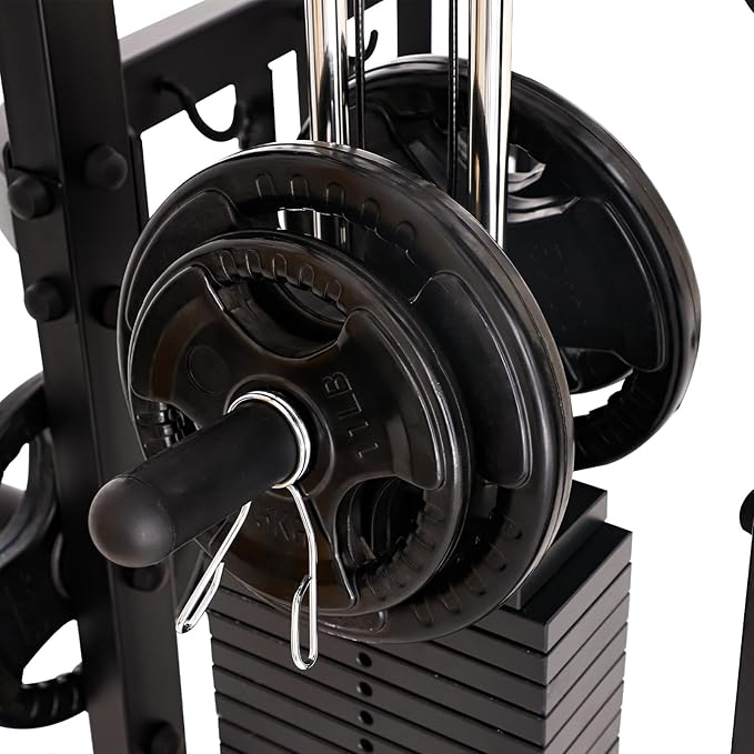 Altas Strength Smith Machine with Lever Arms Pulley Ratio 2:1 Squat Rack Pull Up Bar Upper Body Strength Training Leg Developer Light Commercial Home Gym Strength Training 3061B