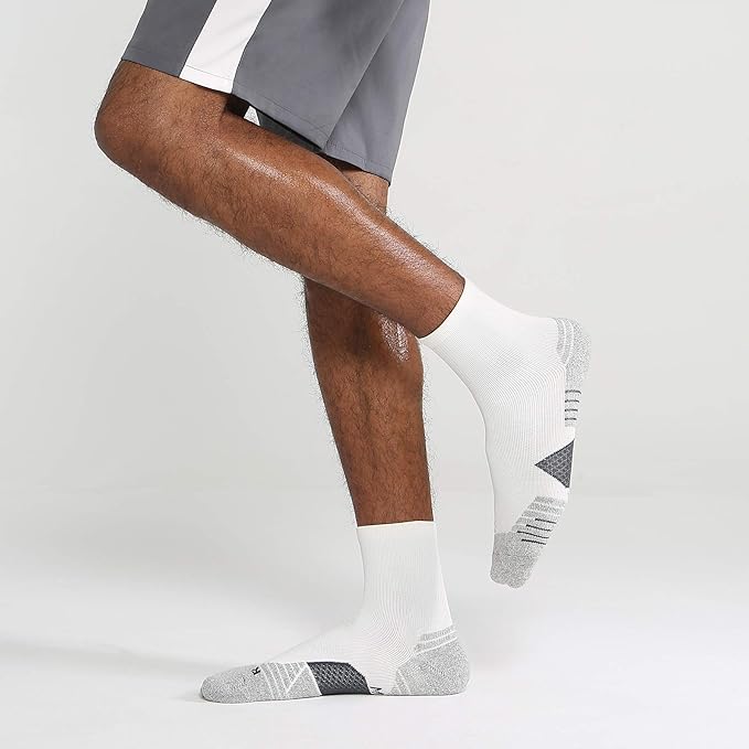 WANDER Men's Athletic Ankle Socks 6-7 Pairs Sports Moisture-wicking Running Basketball Cycling Socks 6-9/10-12/12-14