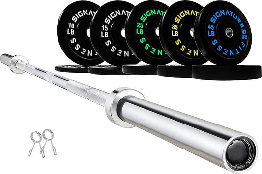 Olympic Bumper Plates Set, 2" Weight Plates for Strength Training & Weightlifting, Paris or Set or Set with Barbell, Multiple Options