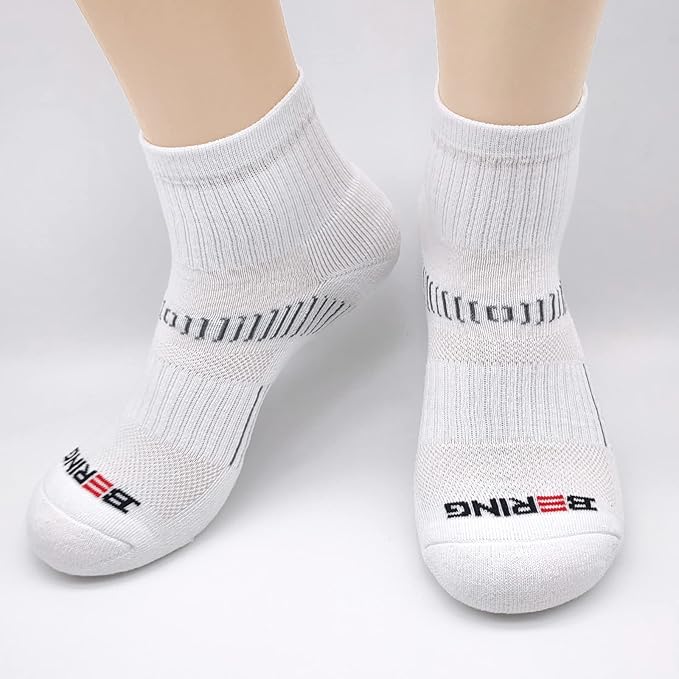 BERING Men's Athletic Ankle Socks Cushioned Quarter Running (6 Pairs)