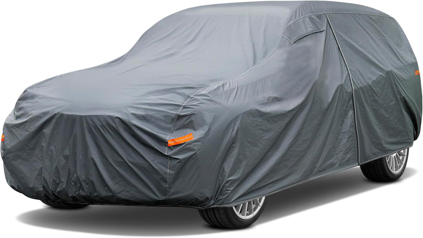 16 Layers Large SUV Car Cover Waterproof All Weather Heavy Duty, Universal Fit Cadillac Escalade ESV, Chevrolet Chevy Suburban, Ford Expedition Max, GMC Suburban, Lincoln Navigator LWB etc.
