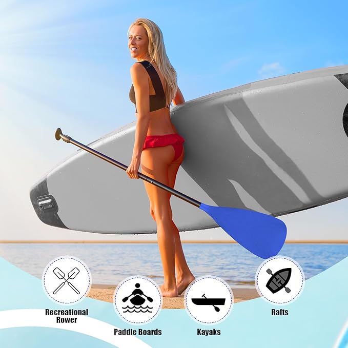 2 Set of 3 Pieces Sup Paddle Board Paddle Kayak Adjustable Stand up Oar Aluminum Alloy Lightweight Replacement Paddleboard Detachable Aluminum Alloy Shaft for Surfing Fishing