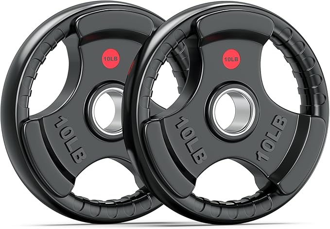 XDDIAS Rubber Weight Plates for Barbell, 2-Inch Olympic Grip Plate for Strength Training, Weightlifting and Bodybuilding in Home & Gym, Solid Cast Iron Weight Plates Pair and Sets