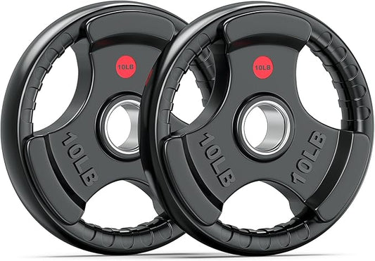 XDDIAS Rubber Weight Plates for Barbell, 2-Inch Olympic Grip Plate for Strength Training, Weightlifting and Bodybuilding in Home & Gym, Solid Cast Iron Weight Plates Pair and Sets