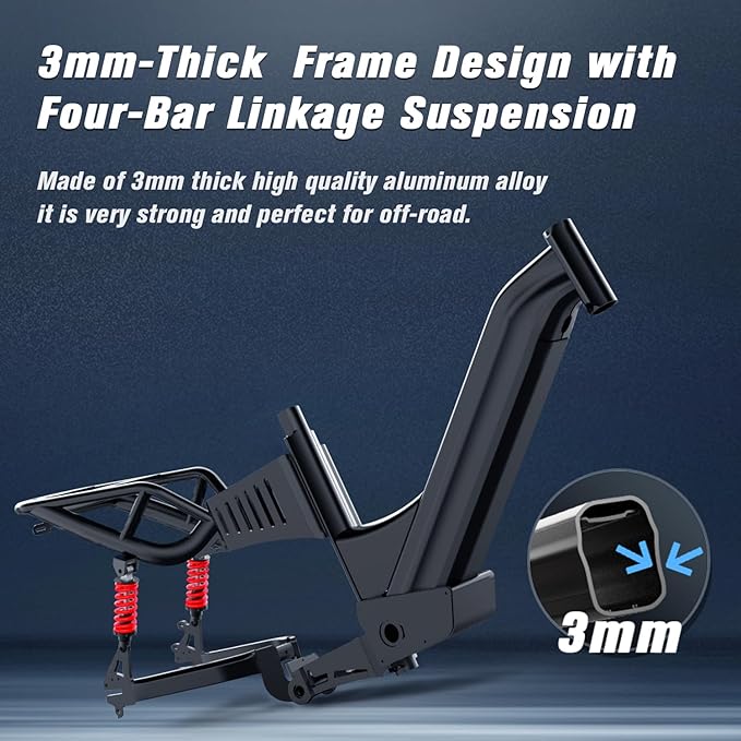 W Wallke H7 AWD Dual Motor Electric Bike for Adult, 48V 60Ah/40Ah Removable Battery, Long Range 32-34MPH Fast Ebike, 20" Fat Tire Mountain Offroad All Terrain Full Suspension E-Bicycle, UL2849 List