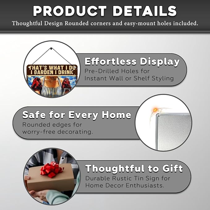 Gardening Decor That's What I Do I Garden Vintage Metal Sign for Home Yard Garden Backyard Garage Man Cave Shed Office Craft Room 12 * 8inch