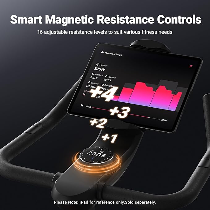 MERACH Magnetic Exercise Bike, Indoor Cycling Bike with Self-Developed App, 350 lbs Weight Capacity & 40 lbs Flywheel, Stationary Bike for Home Gym Fitness