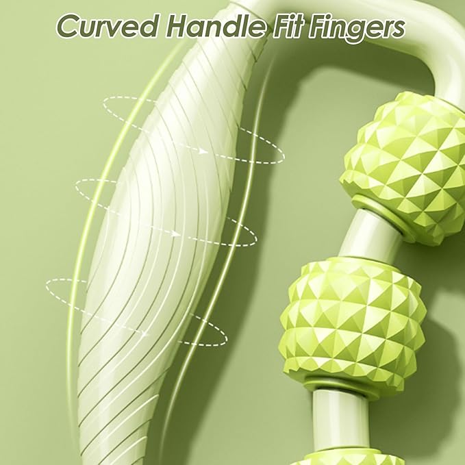 9 Wheels Muscle Roller, Leg Massager Muscle Relaxation Stretching Roller Foam Roller Deep Tissue Massager for Thigh Arms Leg Waist(Green)