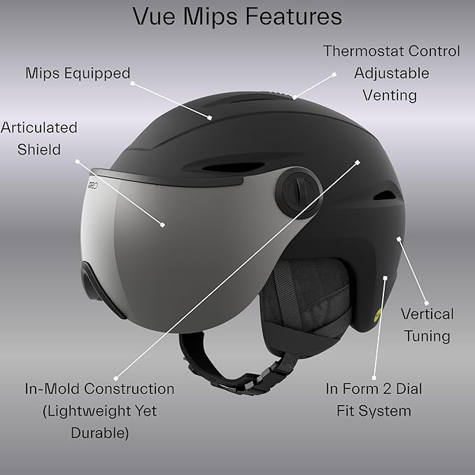 Giro Vue MIPS Ski Helmet - Snowboard Helmet with Integrated Goggle Shield/Visor for Men, Women & Youth