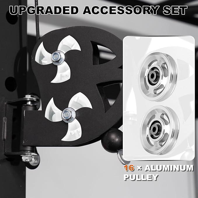 Wall Mounted Power Rack – 1600LB Capacity Compact Commercial Home Gym with Dual Cable Crossover, LAT Pulldown, Multi-Grip Pull-Up Bar & Landmine Attachment for Small Spaces, P67 Striker Red