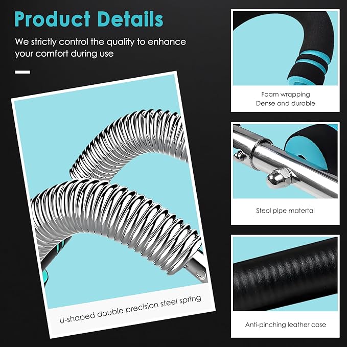 Twister Arm Trainer, 60-110lb Adjustable Chest Workout Equipment with 3-Speed Resistance, Portable Power Twister Bar for Home/Gym, Detachable Design Fitness Anywhere