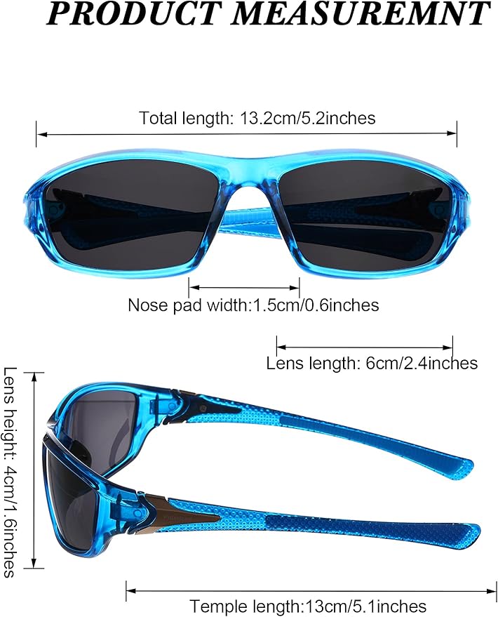 Frienda 6 Pack Polarized Sport Sunglasses for Men Multipack Fit over Glasses Pack Lot Set Men's Sport Fishing Eyeglasses