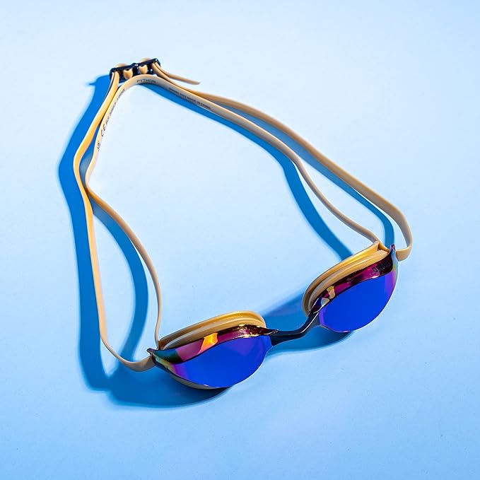 ARENA Unisex Python Racing Swim Goggles for Men and Women Anti-Fog No Leak Max Comfort Dual Strap, Mirror/Non-Mirror Lens