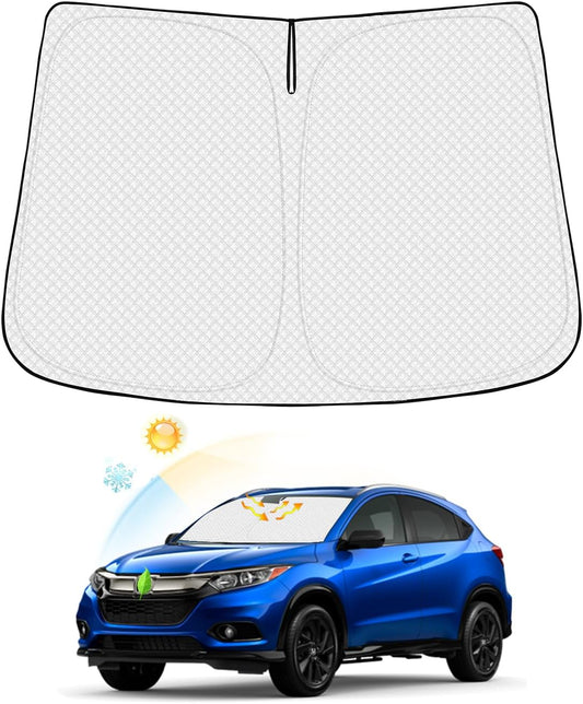 Windshield Sun Shade for Honda HR-V 2016-2022 HRV Accessories Thicken 6-Layer Foldable Front Window Sunshade Cover Sun Visor Protector Block UV Rays Keep Vehicle Cool