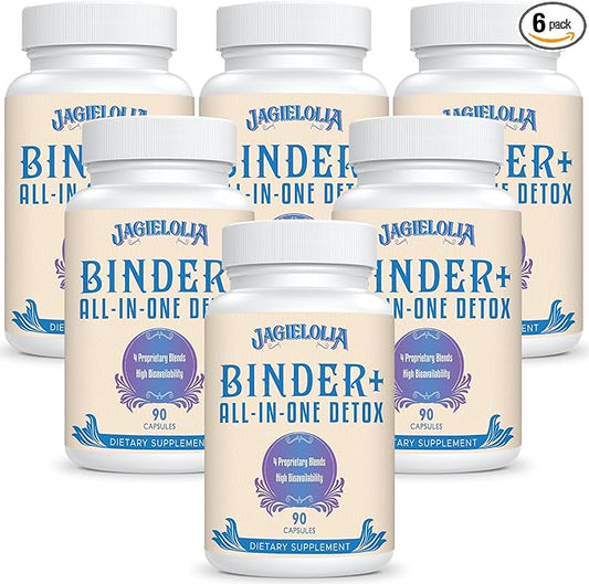 All-In-One Detox Binder Supplement 1500 MG - High Bioavailability, Liver Gut Detox Cleanse with Activated Charcoal, Zeolite & Bentonite Clay for Toxins, Liver, Digestive, 540 Vegan Capsules