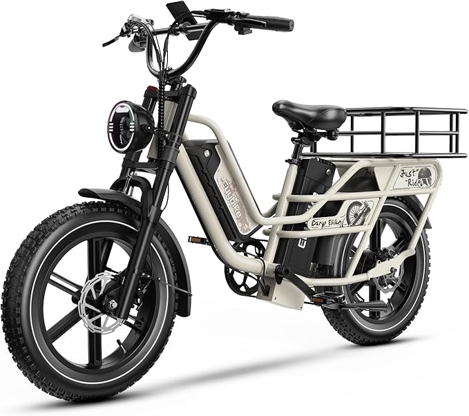 Dual Battery Electric Bike for Adults, 160 Miles Long Range Cargo Ebike with 48V 60AH Removable 2880WH Battery, 1450W Peak Motor 34MPH Electric Bicycle, 20" x 4" Fat Tire Hydraulic Brakes E Bike