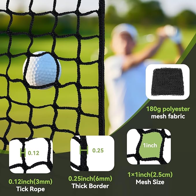 Golf Net, Golf Practice Net, for Backyard 10/15/20/25/30/40/50ft Indoor Nylon Netting