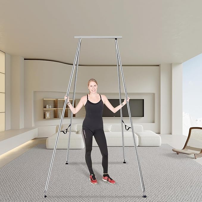 VEVOR Aerial Yoga Frame, 9.67 ft Height Swing Stand, Max 551.15 lbs Load Chrome-Plated Steel Pipe Inversion Yoga Rig for Indoor Outdoor Use