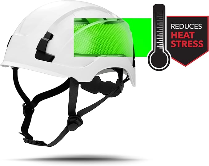 GE Safety Helmet: ANSI Type 2 Class G & E, Advanced Impact Technology, Ultra Comfortable Memory Foam, Heat Stress Reduction, Compatible with Accessories, Adjustable Size OSHA Approved