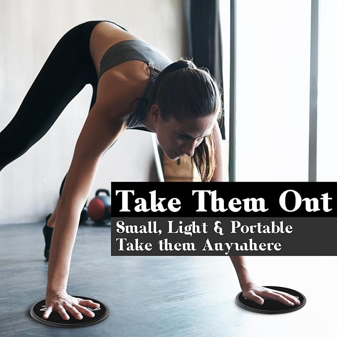 ZILLEEN Exercise Sliders for Working Out Fitness Discs for Pilates Women Men, 2 Pack