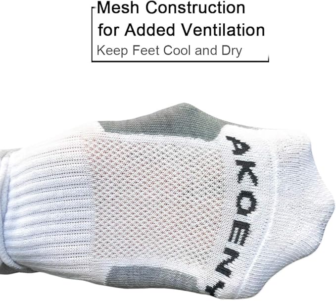 AKOENY Men's Performance Athletic Cushioned Quarter Ankle Socks (6 Pairs)