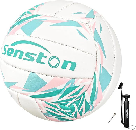 Senston Premium PVC Volleyball Size 5 – Indoor/Outdoor Volleyball, All-Weather Durable Design for Training, Practice & Beach Games (Meets Official Size Standards)
