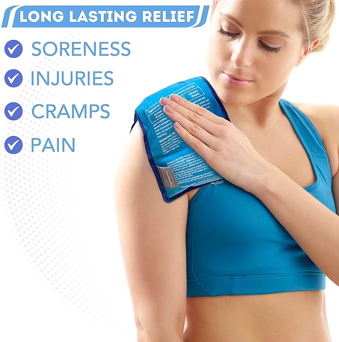Reusable Ice Pack (Pack of 2) for Injuries - Hot & Cold Gel Ice Packs for Injuries & Back Pain Relief