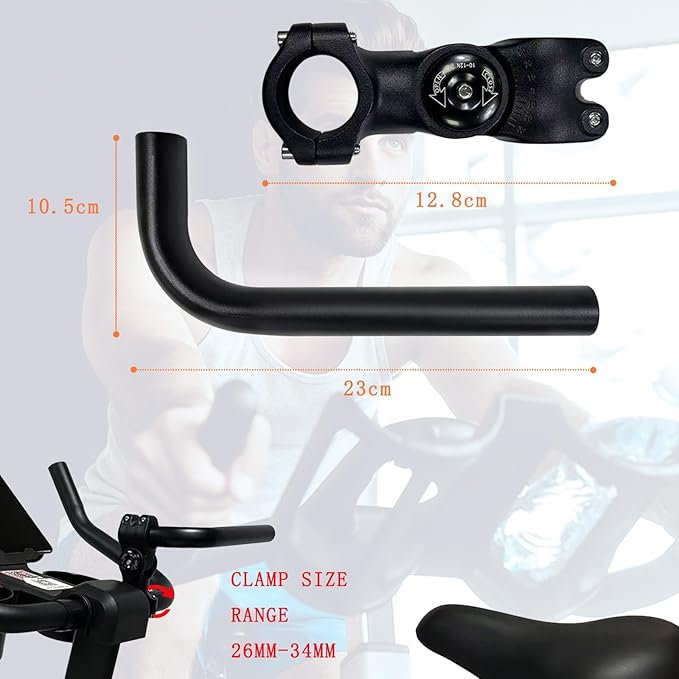 Handlebar Extender for Peloton Indoor Exercise Bikes, 1 Pair of Ultimate Handlebar Extension of Peloton Accessories (Bull-horn (with Black Tapes))