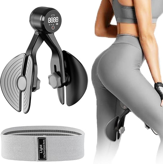 Thigh Trainer, Inner Thigh Toner Exercise Equipment for Women, Kegel Exerciser, Pelvic Floor Muscle Trainer for Home Workout with Resistance Band