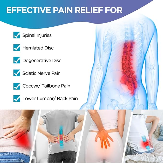 Comfytemp Ice Pack for Back Pain Relief, 2 Packs, Reusable Gel Lower Back Wrap Ice Brace for Sciatica Injuries, Hot Cold Compression for Lower Lumbar, Waist, Men Women Surgery Get Well Gifts (Purple)