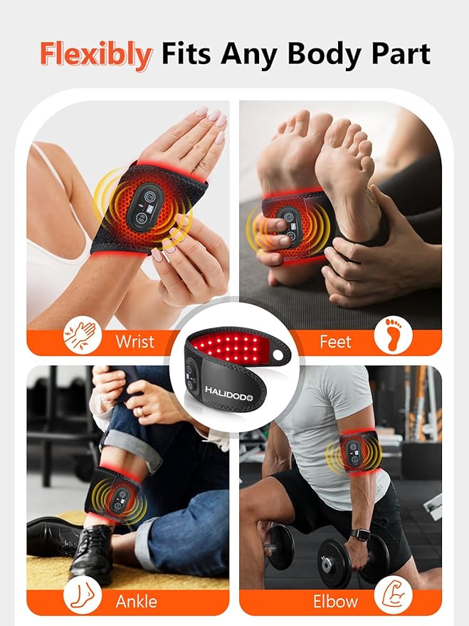 Red Light Therapy for Hand Wrist with Heat & Massage, 3000mAh Wireless Controller Infrared Light with 108 Beads Wrist Brace & Hands Wrap Pad for Knee Ankle Foot Joint Faster Recovery Pain Relief