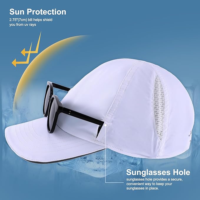 Connectyle Mens Womens Quick Dry Performance Running Cap Lightweight Reflective Sports Hat UPF 50+ Outdoor Athletic Sun Cap