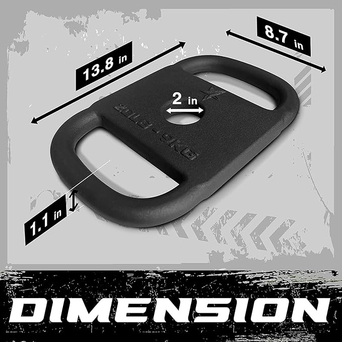 Yes4All US Design Patented Cast Iron Ruck Weight & Weight Plate for Strength Training, Fitness Workout - 20LB, Upgraded, Rounded Handle, Smooth Edge