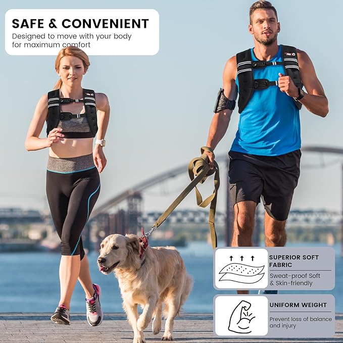 Weighted Vest Woman, 6/8/12/16/20/25/30LB Weight Vest for Women Men, Walking Jogging Workout, Running Vest with Reflective Stripe for Fitness Weight Loss Strength Training