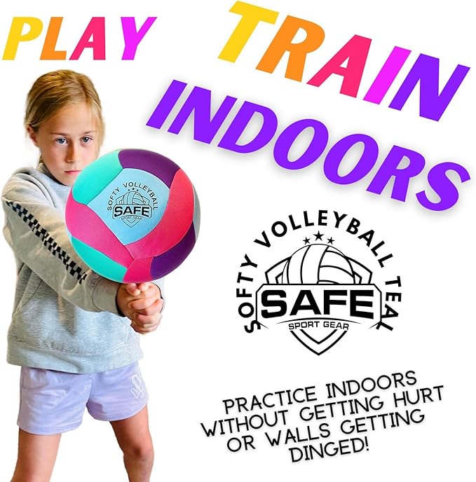 Softy Volleyball - Super Soft Designed for Pain-Free Play - Awesome Kids Indoor Ball with a Realistic Feel and Bounce - Perfect Ball for House