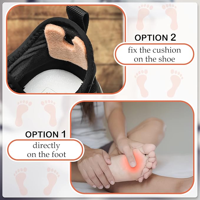 Boao 60 Pcs Callus Pads 1/4" Thick U Shaped Metatarsal Corn Pads Felt Callus Cushions Adhesive Corn Protectors for Men Women Feet Toes Pain Relief Blister Prevention