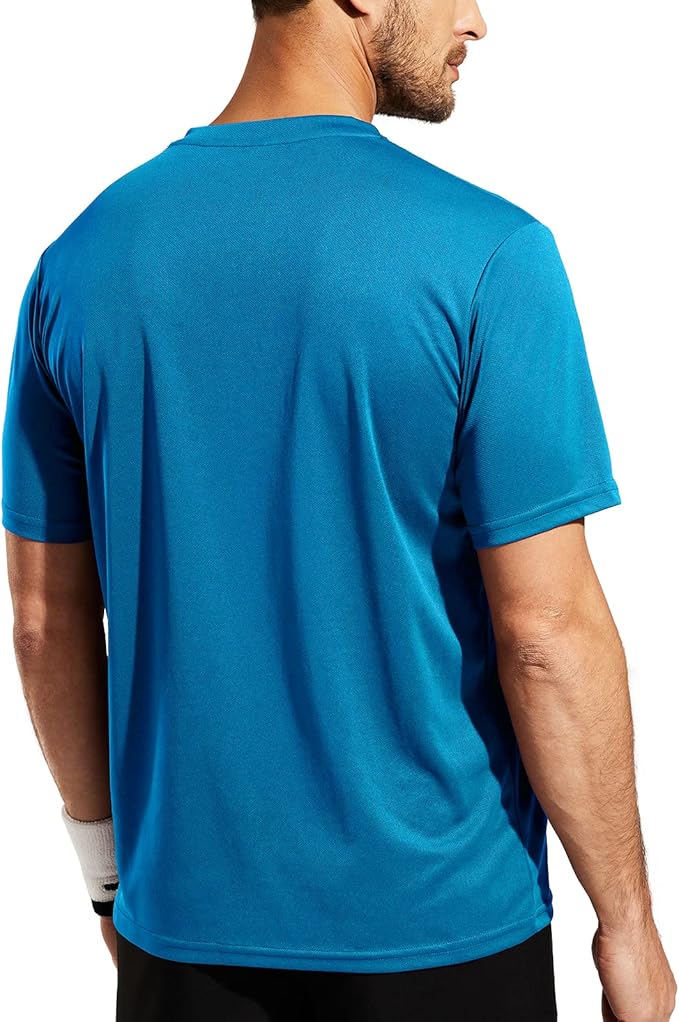 MIER Men's Quick Dry Workout Shirts Moisture Wicking Running Athletic Performance T-Shirts Recycled Polyester Top Tee