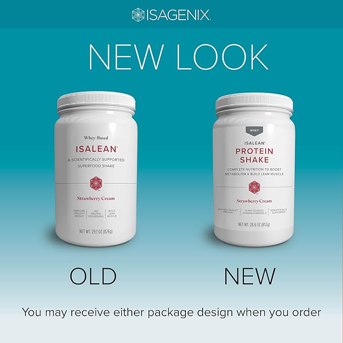 IsaLean Protein Shake - Complete Superfood Meal Replacement for Maintaining Healthy Weight and Lean Muscle Growth with 24 Vitamins and Minerals - 28.6 oz - 14 Meal Canister (Strawberry Cream)