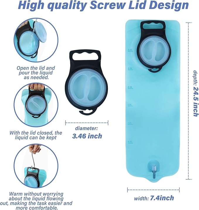 TopQuaFocus 3Qt Home Coffee Enema Bag kit with 6.5FT Silicone Tube Portable Enema Bag for Men Women Colon Cleansing Shower Enemas