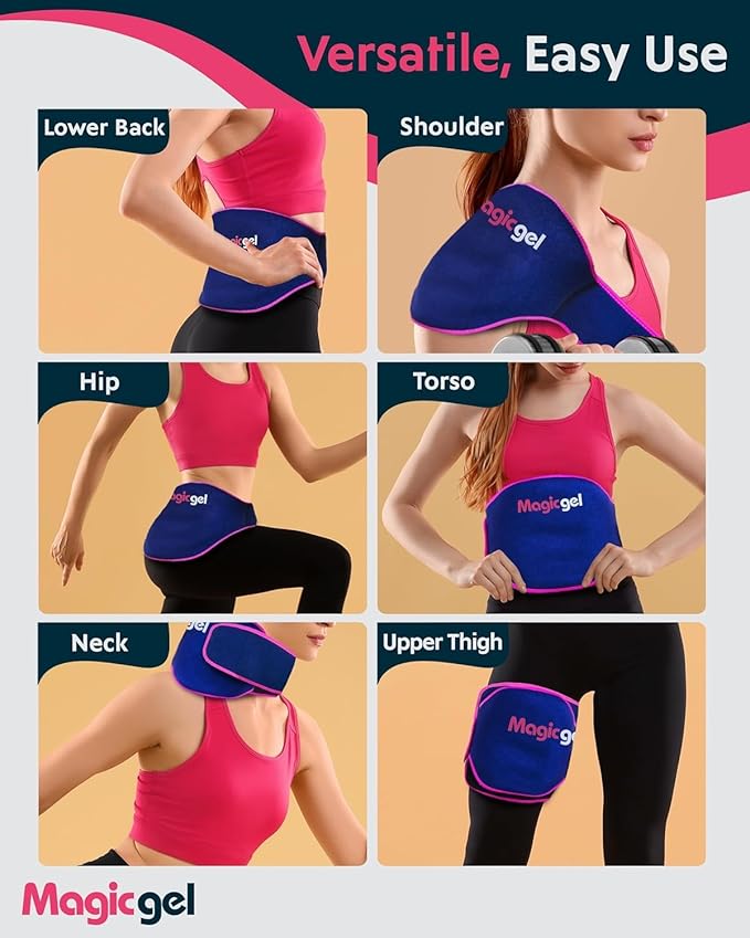 Magic Gel Ice Pack for Back Pain Relief | 1 Pack Reusable Lower Back Wrap for Hot or Cold Therapy | Relief for Lower Lumbar, Sciatic Nerve, Herniated or Degenerative Disc, Coccyx, Tailbone Pain