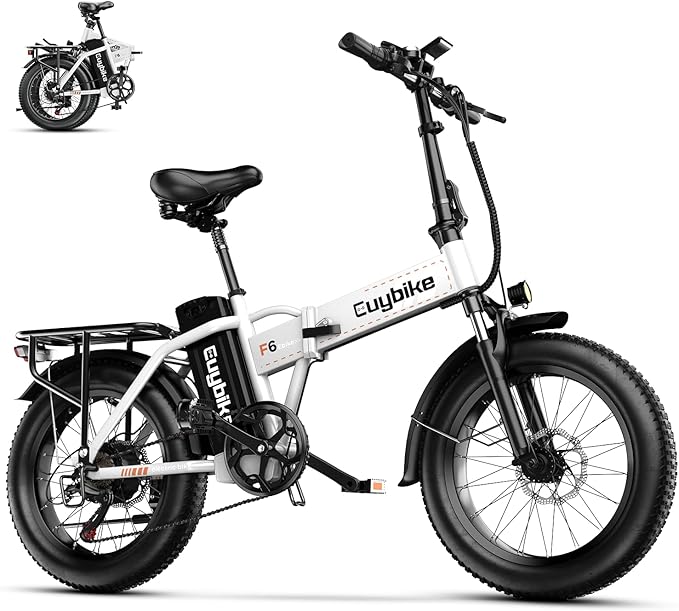 Foldable Electric Bike for Adults, 30+MPH, 48V 20Ah Removable Lithium Battery up to 80Miles, 20" Fat Tire 1000W Peak Motor Dirt Ebike Adult Electric Bicycle for Commute Beach Mountain E Bike