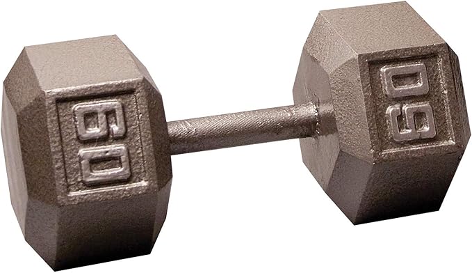 Body-Solid Cast Iron Hexagon Dumbbell, Hand Weights For Men and Women, Weight Dumbbells for Strength Training, Body Building Home Gym Training Gear