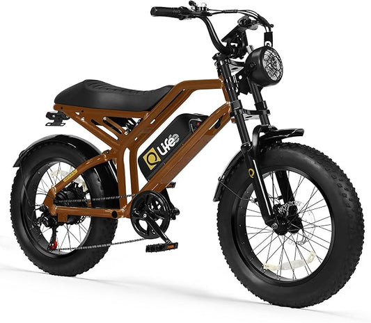 Qlife Electric Bike for Adults-1500W Peak Motor 20" Fat Tires 28MPH(Unlock to 35MPH) EBike Moped, 624-1248Wh Removable Battery Bicycle, with Dual Suspension & Brakes Motorcycle, 7-Speed,Spark