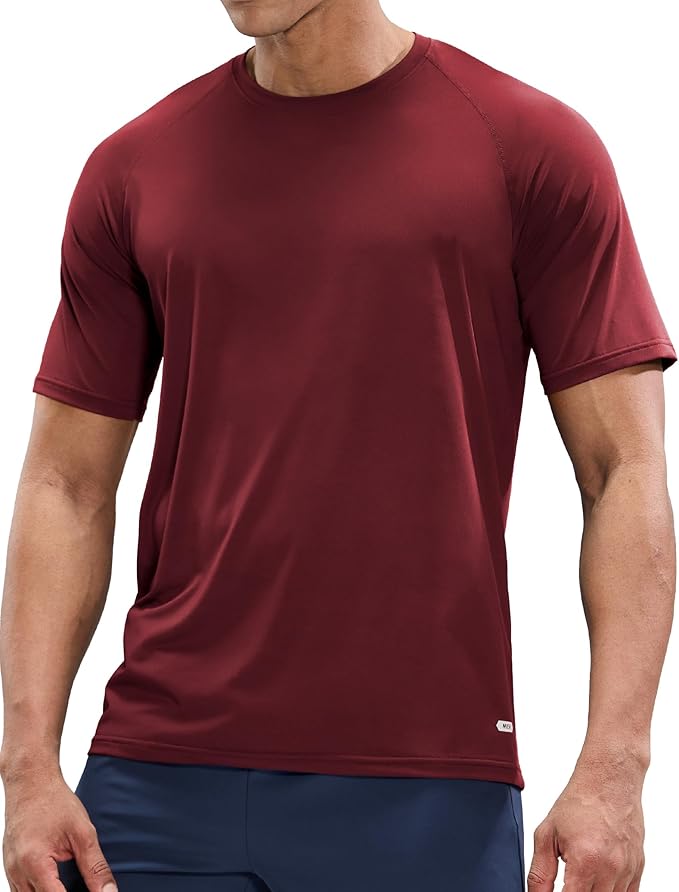 MIER Men's Dry Fit Workout T-Shirts Athletic Running Tee Short Sleeve Crew Neck Gym Tops, Polyester, Moisture Wicking