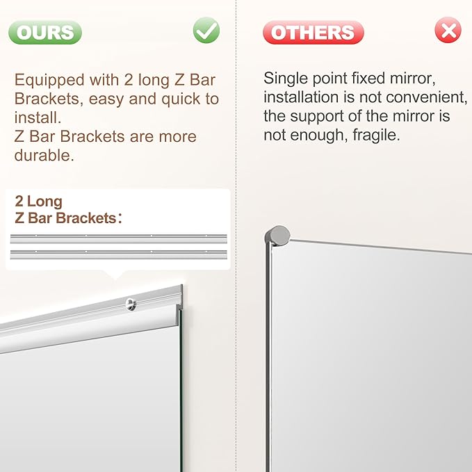 Hasipu Home Gym Mirror 79" L x 36" W - 2PCS Large Full Body Mirror for Yoga, Wall-Mounted Mirrors for Fitness, Garage, Dance Studio, 0.16in Tempered Glass Frameless